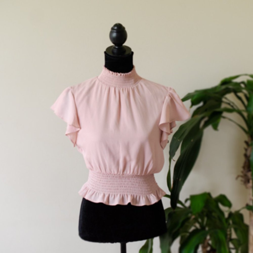 StellaLluce Chiffon Blush Top NWT